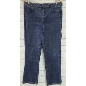 Lauren Jeans Co Ralph Lauren Jeans Women's 14 Dark Wash Braided Waist Pockets